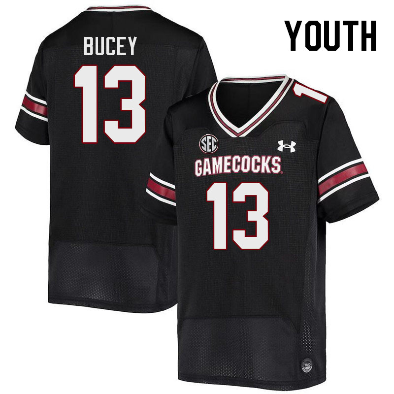 Youth #13 David Bucey South Carolina Gamecocks College Football Jerseys Stitched-Black